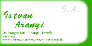 istvan aranyi business card